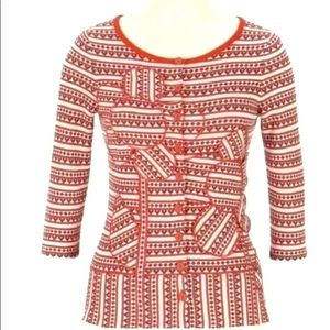 Anthropologie MOTH Heart Flower Sweater Cardigan